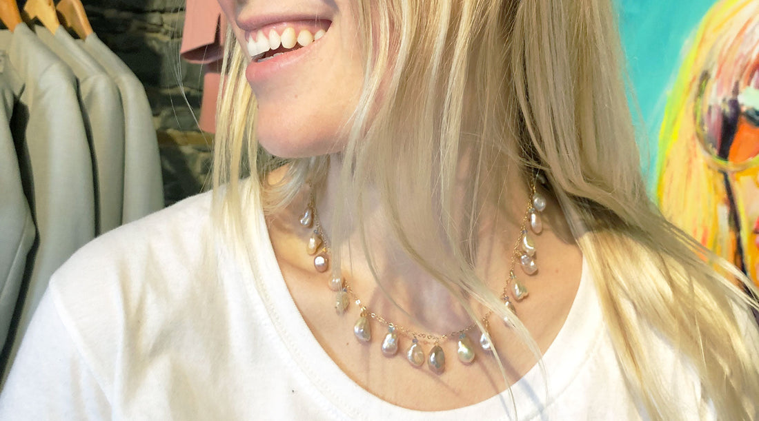 Custom pearl jewelry featuring cultured freshwater keshi pearls is very popular.  It is unique.