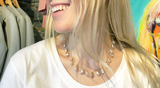 Custom pearl jewelry featuring cultured freshwater keshi pearls is very popular.  It is unique.