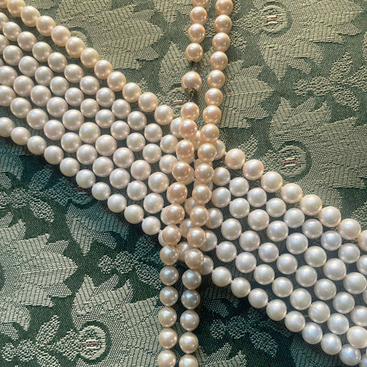 Real pearls vs imitation pearls.  Pearls may look very similar, however, there may be a great difference in their nature and, consequently, value.