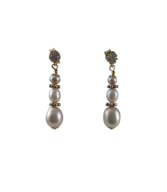 Beautiful glowing pearl earrings feature lovely freshwater pearls