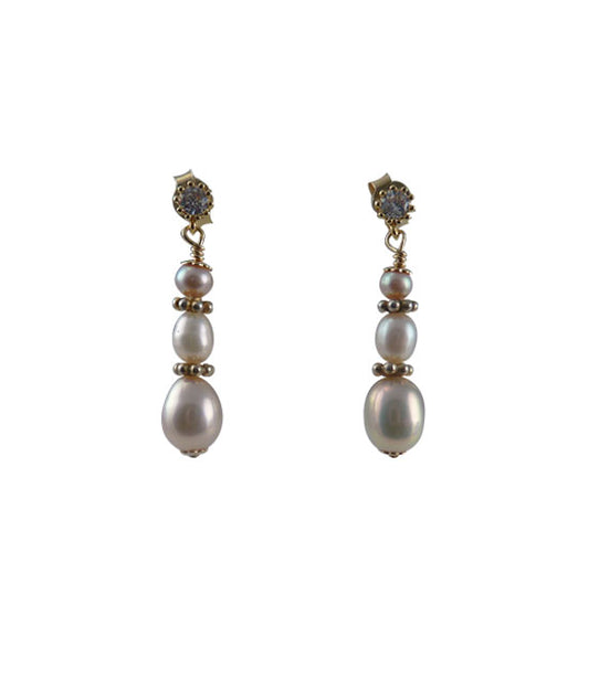 Beautiful glowing pearl earrings feature lovely freshwater pearls