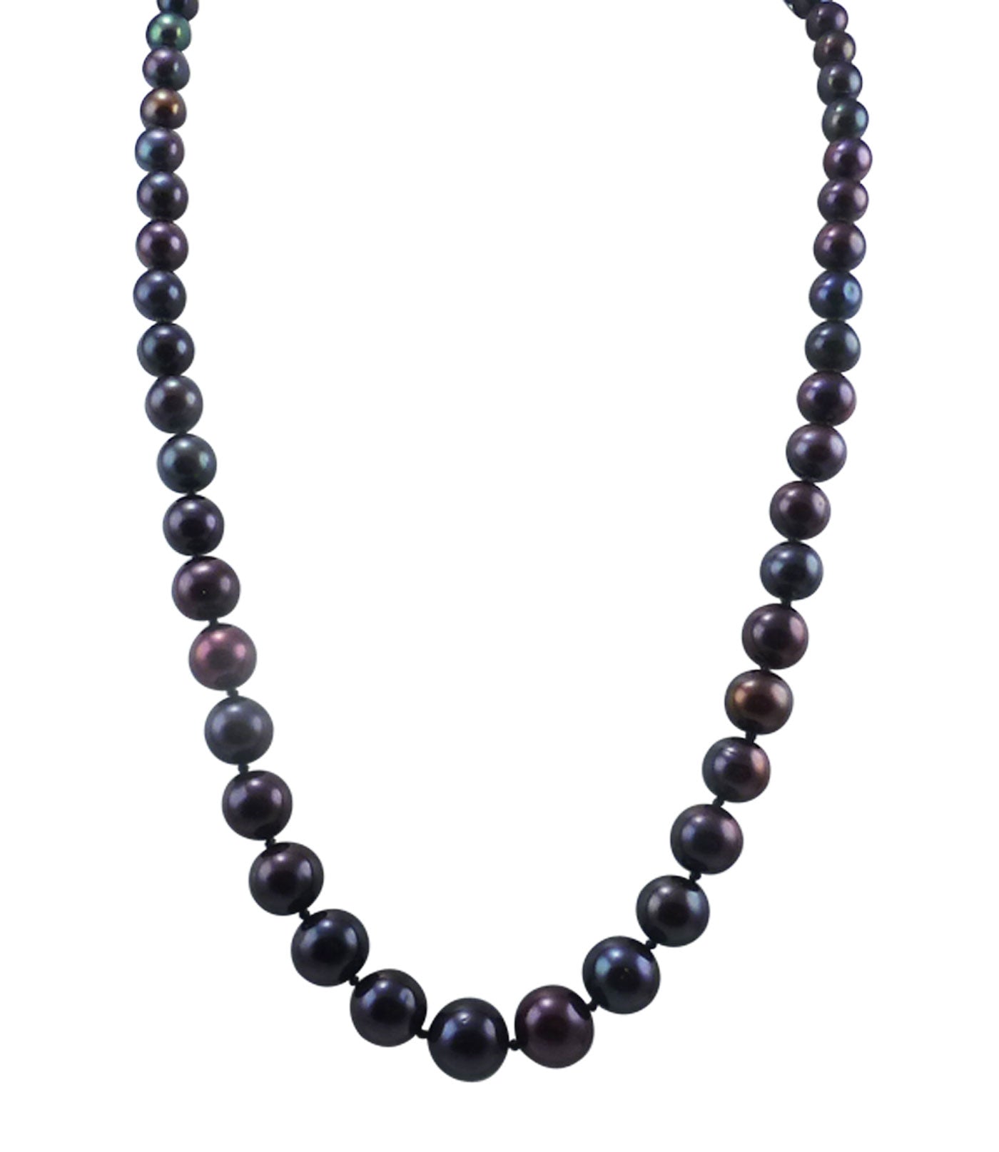 Classic graduated black pearl necklace