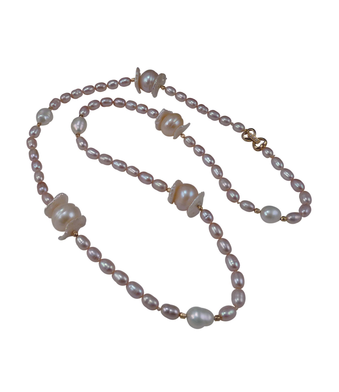 Contemporary pink pearl necklace is a great fashion accessory