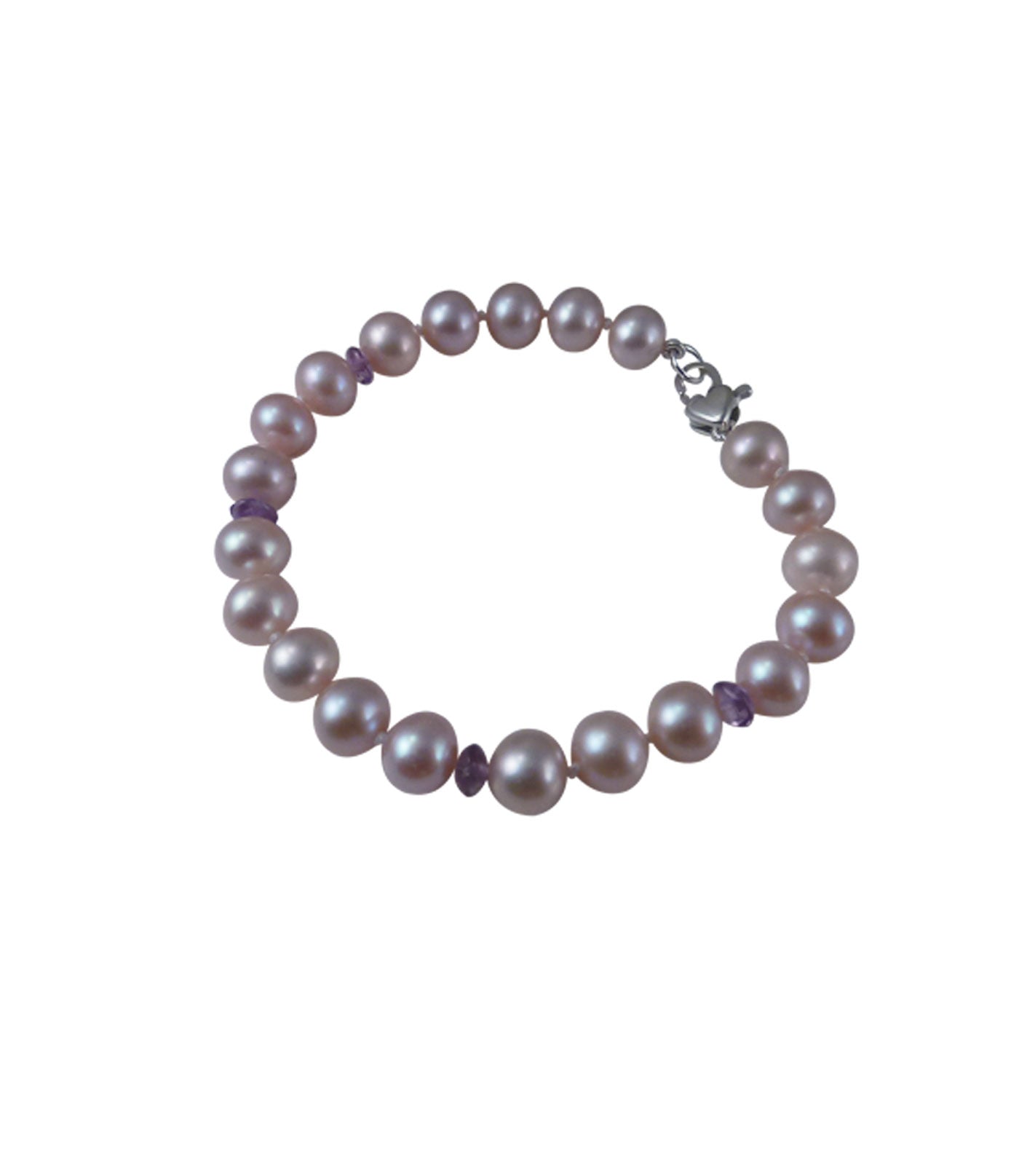 Pearl bracelet with ametyst designed and created by Jewelry Olga Montreal Canada
