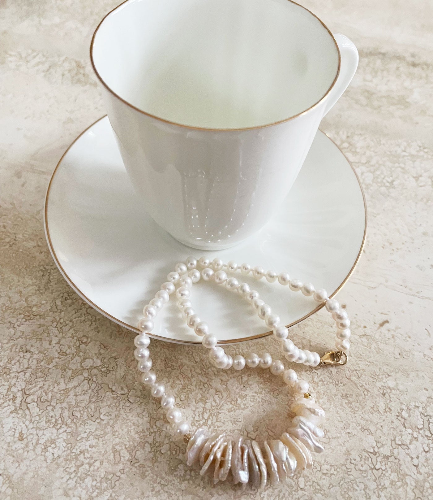 Stylish pearl necklace for you designed and created by Jewelry Olga Montreal Canada