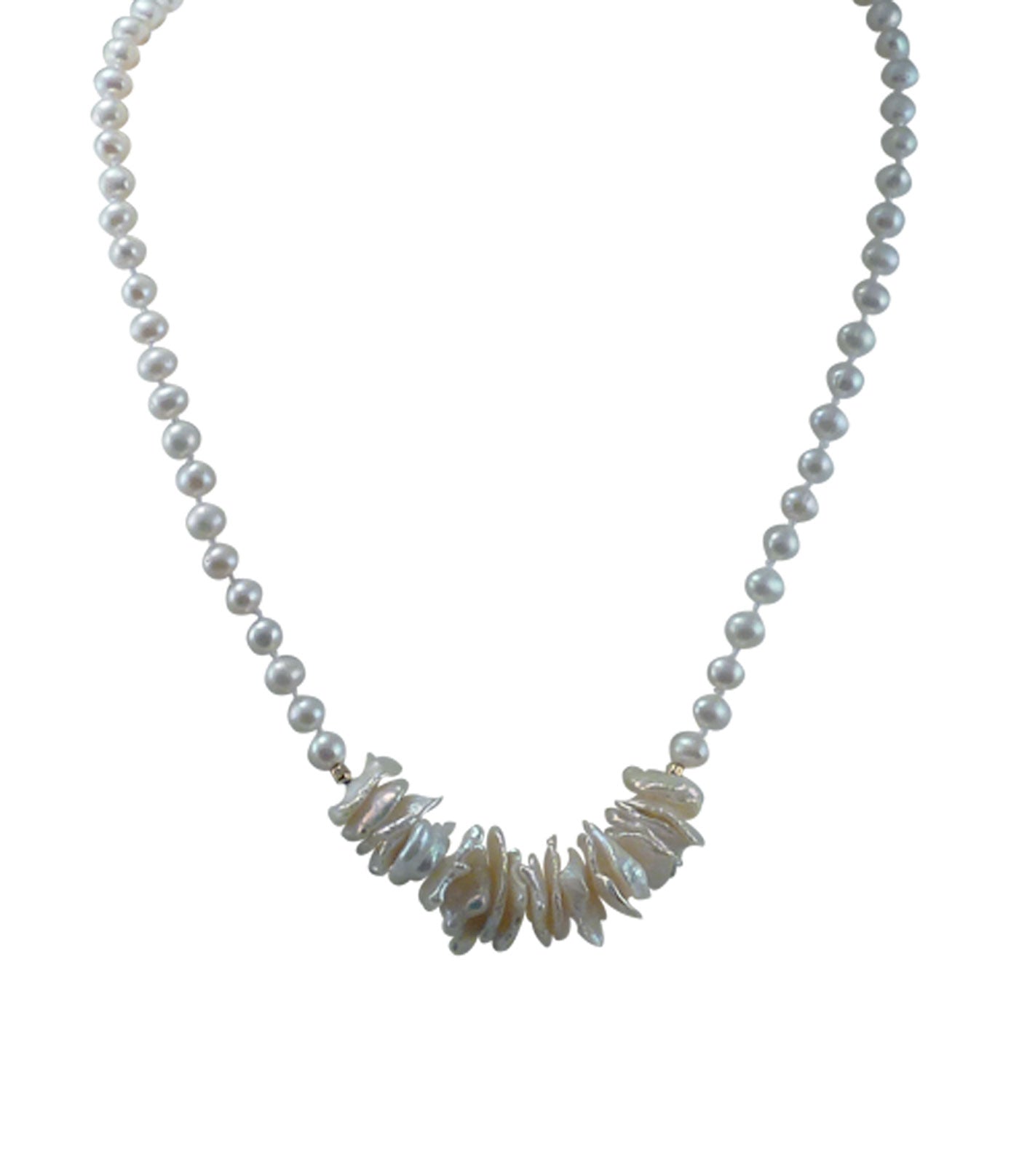 Stylish pearl necklace for everyday wear designed and created by Jewelry Olga Montreal Canada