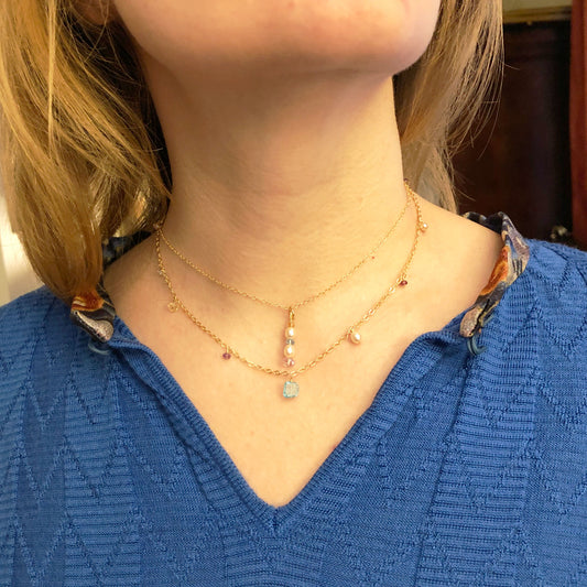 Trendy fringe pearl necklace is a delicate custom pearl jewelry.  Delicate pearl jewelry will finish your look.