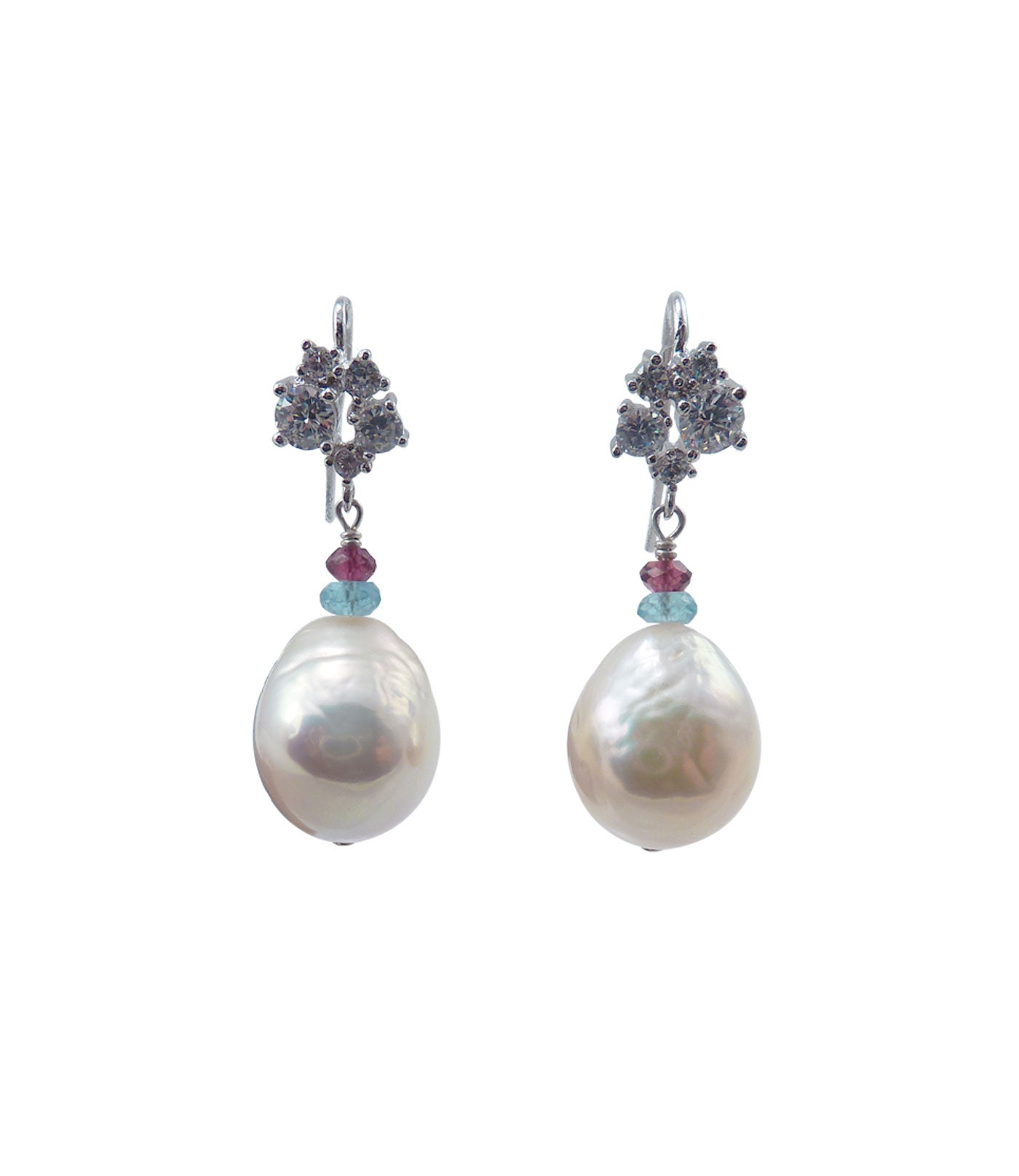 Stunning dangle Chinese Kasumi pearl earrings