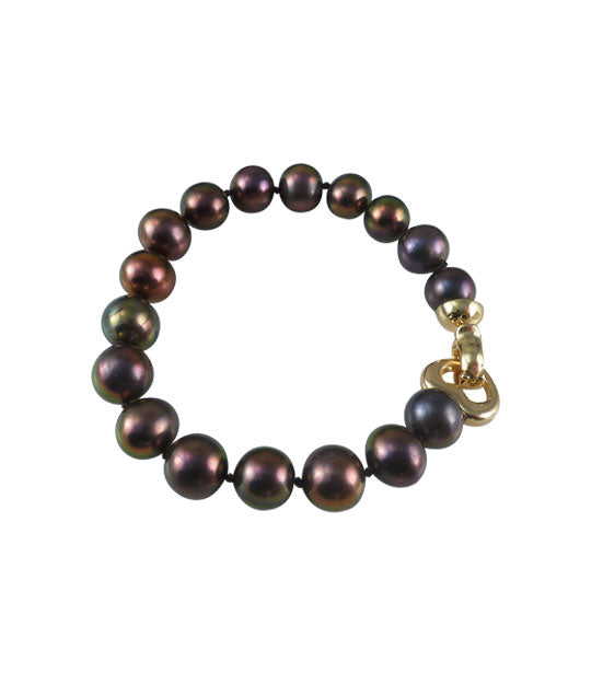 Contemporary black pearl bracelet