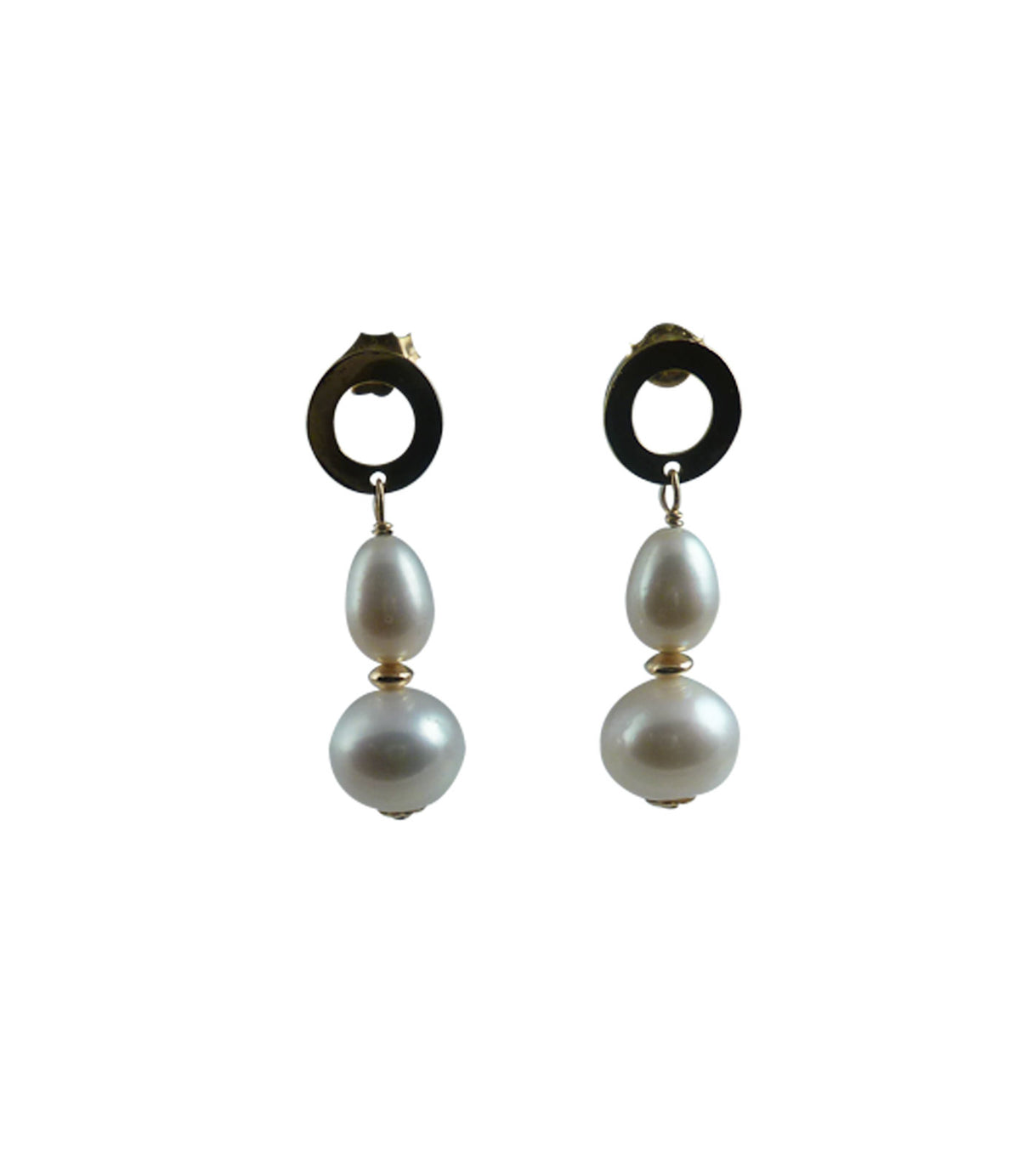 Elegant white pearl earrings