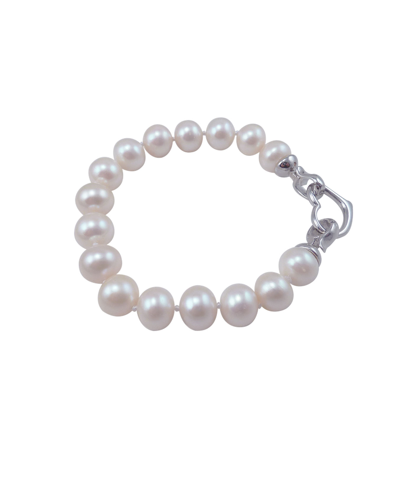 Pearl bracelet white big freshwater pearls. Modern pearl jewelry