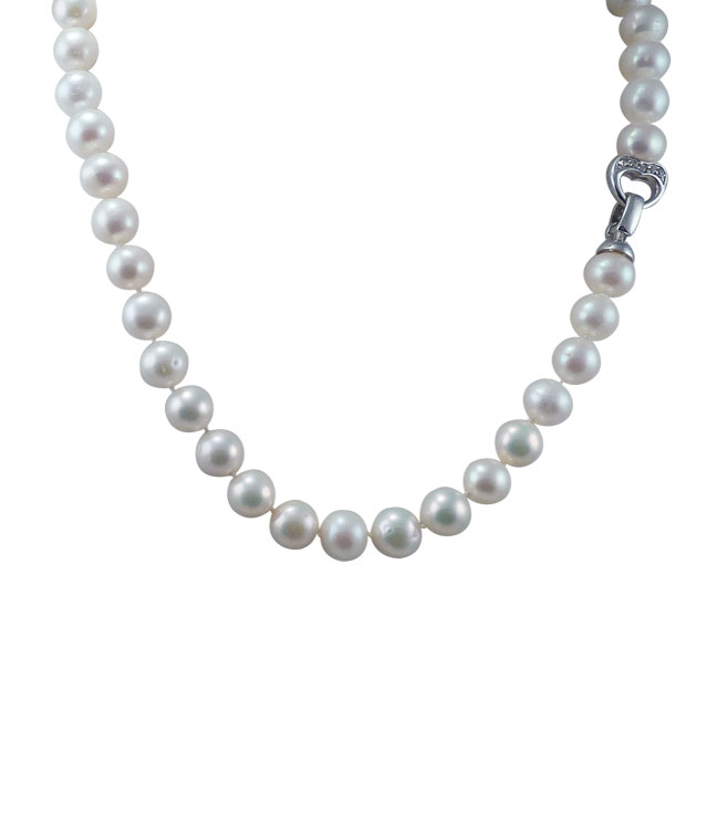 Classic White Pearl Necklace. Wedding Pearl Jewelry