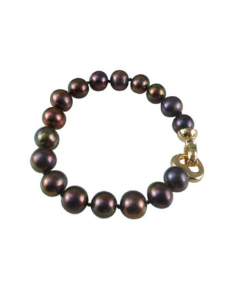 Stunning black pearl bracelet designed and created by Jewelry Olga Montreal Canada